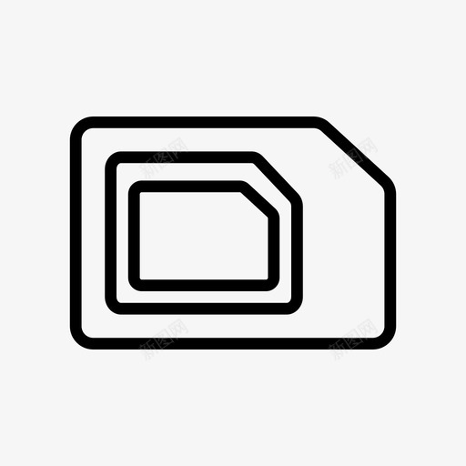 sim卡芯片手机图标svg_新图网 https://ixintu.com sim卡 sim卡轮廓和字形 手机 技术 芯片