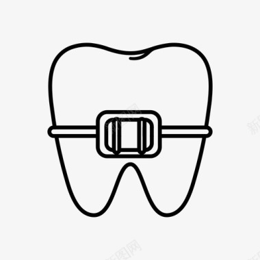 牙套牙齿护理牙科图标图标