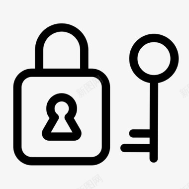 锁和钥匙挂锁私人图标图标