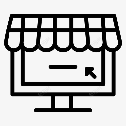 网上购物电脑零售图标svg_新图网 https://ixintu.com 电脑 网上购物 购物一条线 购物网站 零售