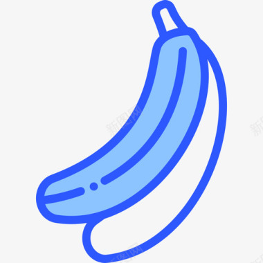 香蕉水果19蓝色图标图标