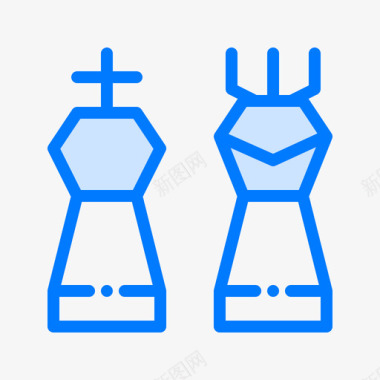 国王国际象棋9蓝色图标图标