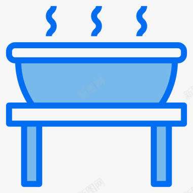 烤架厨房89蓝色图标图标