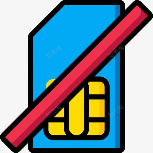 Sim卡上移动接口5线颜色图标svg_新图网 https://ixintu.com Sim 卡上 接口 移动 颜色