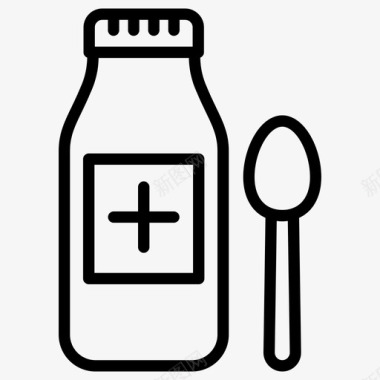 糖浆罐向量液体药物图标图标