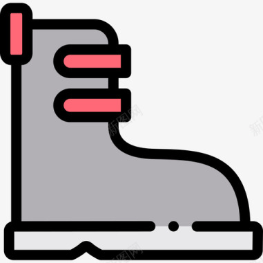 长靴摇滚乐29线性颜色图标图标