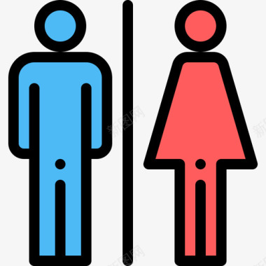 厕所城市生活10线性颜色图标图标