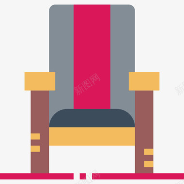 椅子32号咖啡厅扁平图标图标