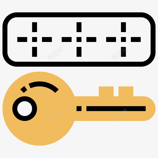密码数据管理7黄色阴影图标svg_新图网 https://ixintu.com 密码 数据管理 阴影 黄色