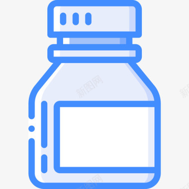 药丸瓶容器4蓝色图标图标