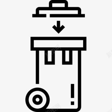 垃圾桶公共服务6线性图标图标