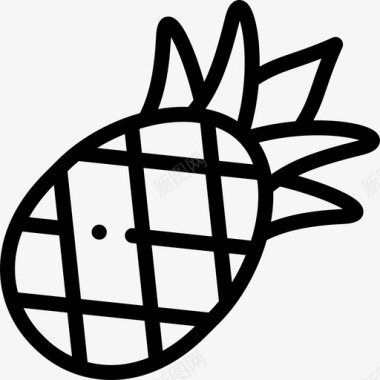 菠萝热带47线形图标图标