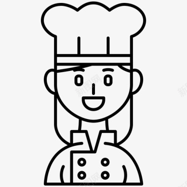 厨师糕点女人图标图标