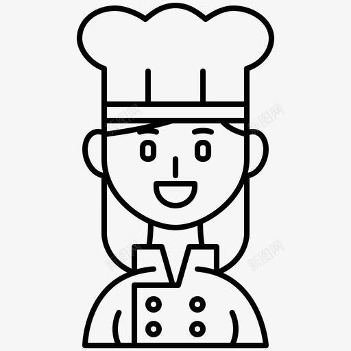 厨师糕点女人图标svg_新图网 https://ixintu.com 厨师 女人 糕点 职业