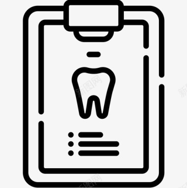 注释牙医和牙科护理5线性图标图标