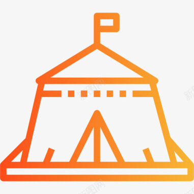 露营帐篷背包客4梯度图标图标