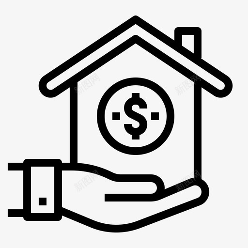 住房贷款增长住房图标svg_新图网 https://ixintu.com 住房 住房贷款 增长 收入 银行
