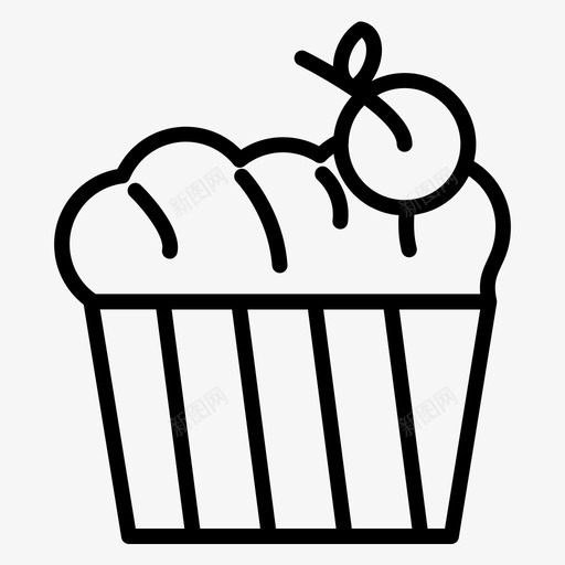 蛋糕杯子食物图标svg_新图网 https://ixintu.com 常规 杯子 甜食 系列 蛋糕 酒吧 食物 餐厅