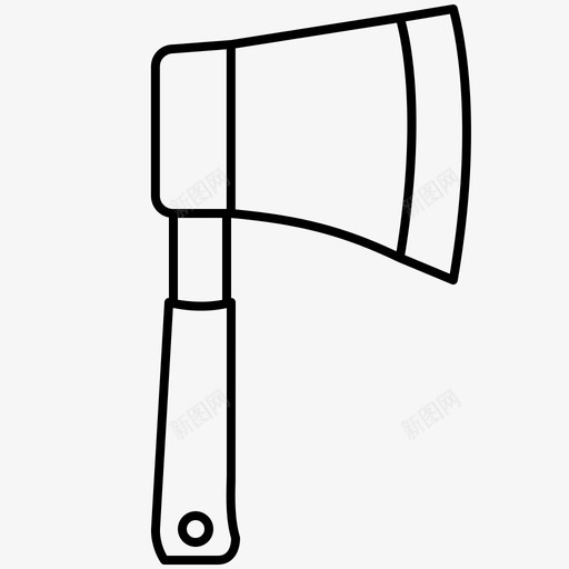 斧头切割木材图标svg_新图网 https://ixintu.com 切割 建筑工具2线 斧头 木材