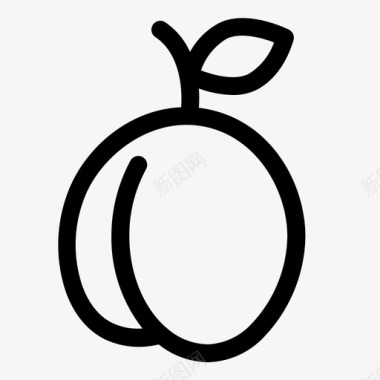 杏水果油桃图标图标