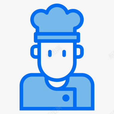 厨师厨房89蓝色图标图标
