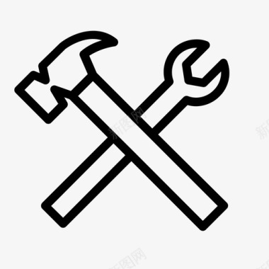 锤子施工承包商图标图标
