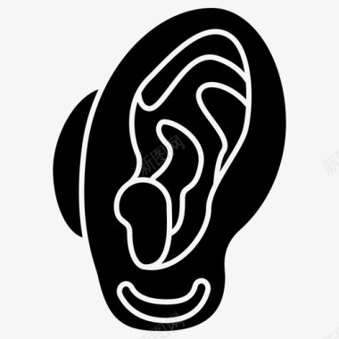 耳朵听觉人图标图标