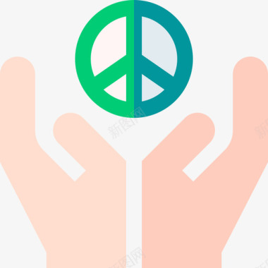 和平象征和平日1平淡图标图标