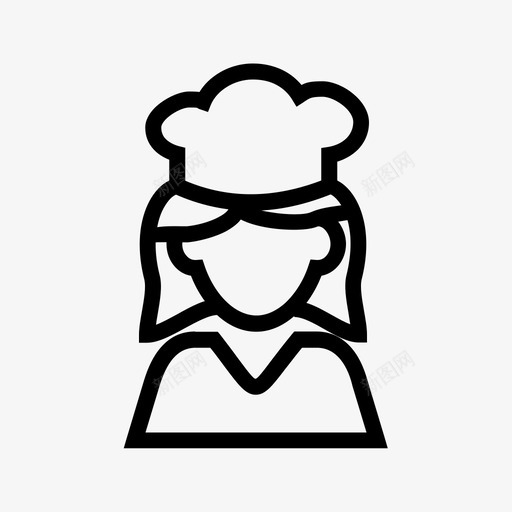女厨师长女厨师人图标svg_新图网 https://ixintu.com 厨娘 厨师 厨师长 工作