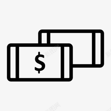 美元现金手机图标图标