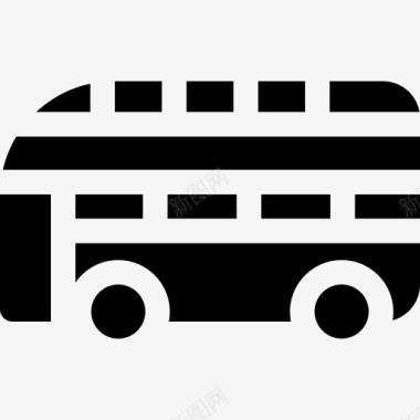 双层巴士公共交通25满载图标图标