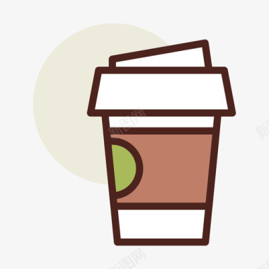 咖啡街头食品11原色图标图标