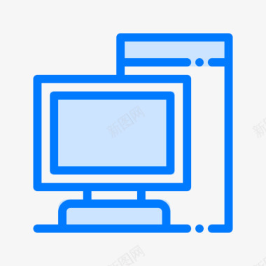 屏幕电脑48蓝色图标图标