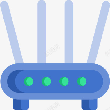 路由器硬件22扁平图标图标
