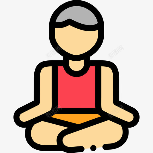 瑜伽运动81线性颜色图标svg_新图网 https://ixintu.com 瑜伽 线性 运动 颜色