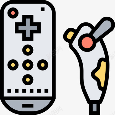 遥控器视频游戏6线性颜色图标图标