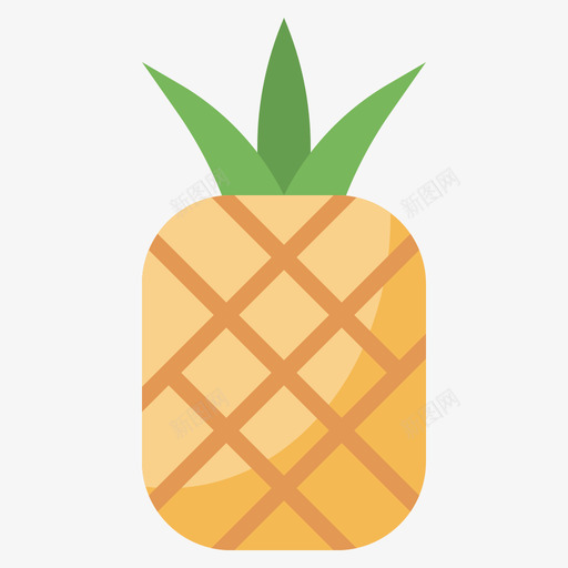 菠萝夏威夷21平坦图标svg_新图网 https://ixintu.com 夏威夷 平坦 菠萝