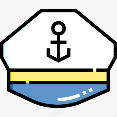 船长船长海洋生物46线性颜色图标图标