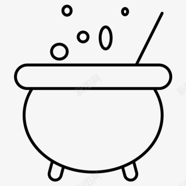 烹饪烹饪锅万圣节图标图标