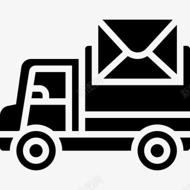 卡车邮政要素2字形图标图标
