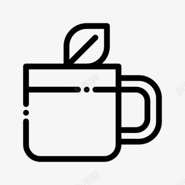 茶杯咖啡茶直线型图标图标