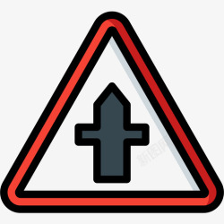 十字路口标十字路口英国路标5线形颜色图标高清图片