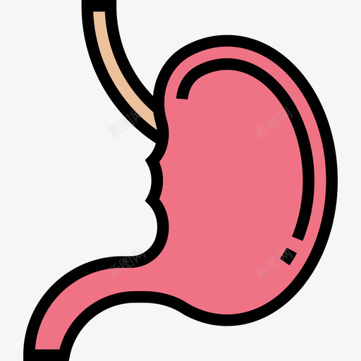 胃人体器官6线色图标svg_新图网 https://ixintu.com 人体 器官 线色