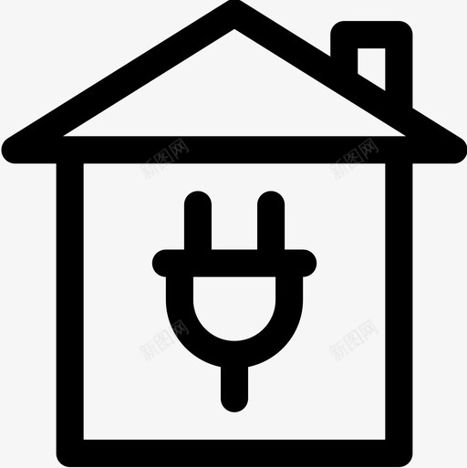 插头smarthome5线性图标svg_新图网 https://ixintu.com smarthome 插头 线性