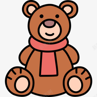 泰迪熊儿童玩具14彩色图标图标
