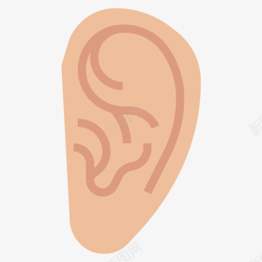 耳人体解剖学4扁平图标图标
