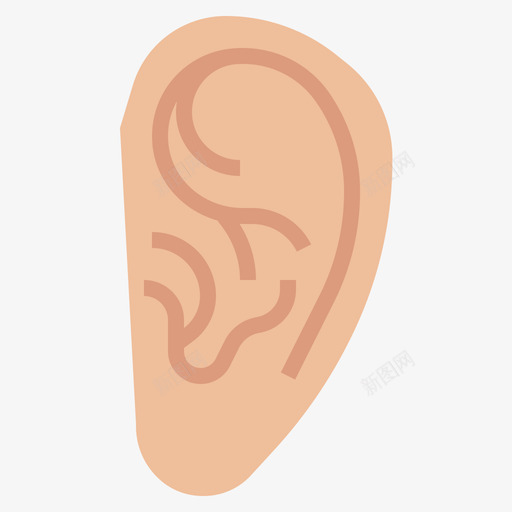 耳人体解剖学4扁平图标svg_新图网 https://ixintu.com 人体解剖学4 扁平 耳