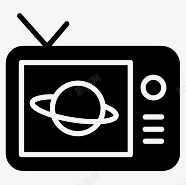 电视太空97实心图标图标
