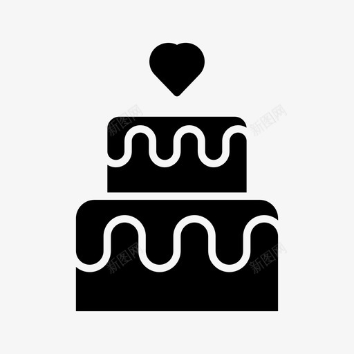 婚礼蛋糕甜点心形图标svg_新图网 https://ixintu.com 分层蛋糕 婚礼蛋糕 心形 甜点