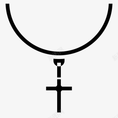 十字项链天主教基督教图标图标